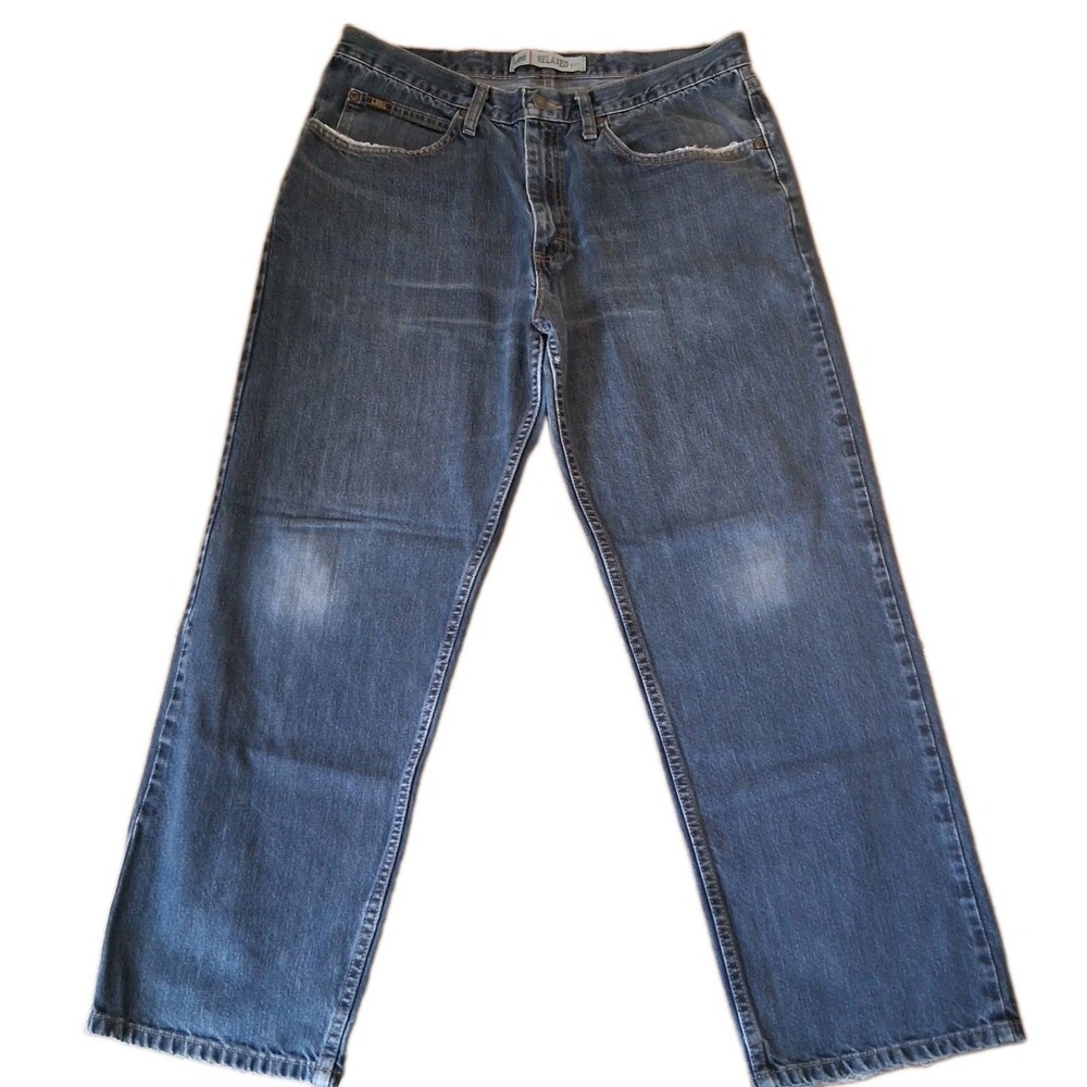Lee Men’s Denim Jeans Relaxed Fit Straight Leg 36x29 Dark Wash